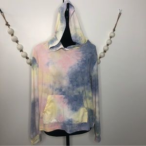 WFX by Wallflower Women’s Tie Dye Hooded Tee shirt top Medium